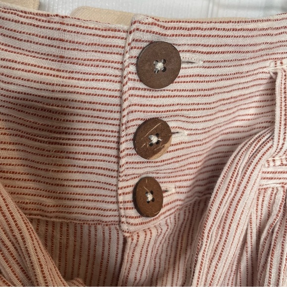 Free People Rumors Yarn Dye Harem Pants Red Stripe High Waist Tie Belt Boho 8 - Picture 7 of 15